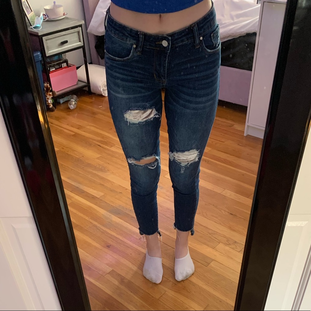 dark wash ripped jeans